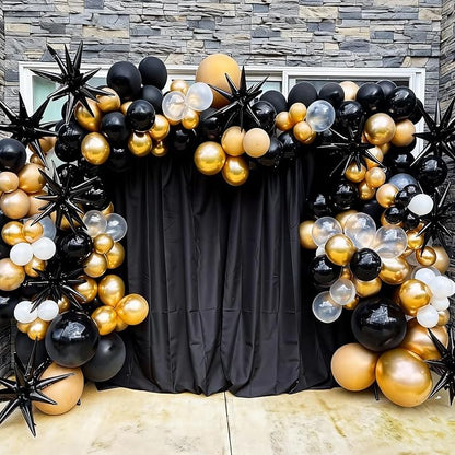 9Pcs Black Star Balloons, Large Explosion Star Foil Balloons, Metallic Black - Image 5