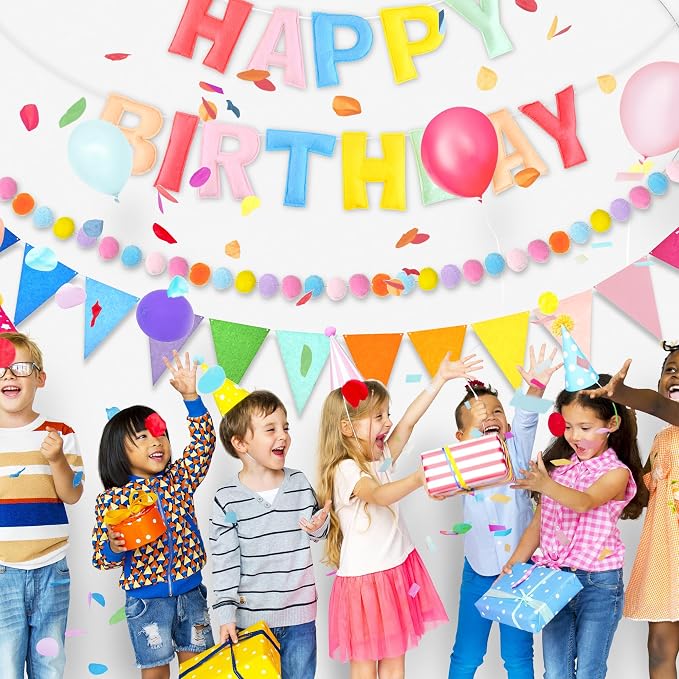 CANREVEL 3 PCS Pre-Strung 3D Happy Birthday Banner Decorations, Pastel | - Image 6