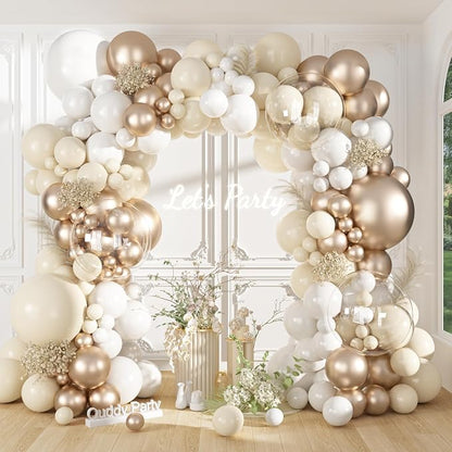 Ouddy Party 149Pcs White Sand Gold Balloon Arch Garland Kit 18 12 10 5 Inch | - Image 2