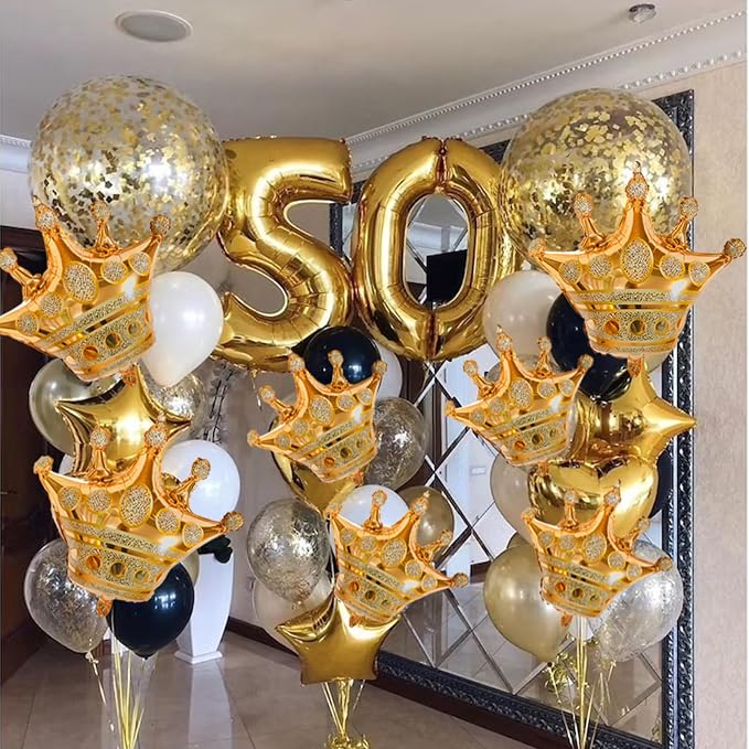 HILAVO Crown Balloons, Large Gold Foil Crown Balloons Gold Crowns Decoration - Image 6