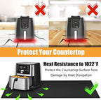 Extra Large Heat Resistant Mat for Countertop, 24 x 48in Fireproof Silicone Mats for Kitchen Counter, Easy to Clean Countertop Protector Mat for Air Fryer, Coffee Maker, Toaster, Oven, Black