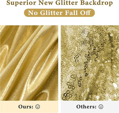 Outpain Thick 20 ft x 10 ft Gold Sequin Backdrop Curtain - Image 6