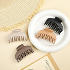 DEEKA 4 PCS 2.5 Inch Hair Claw Clips Double Row Teeth Matte Hair Jaw Clips Hair Barrettes Thick Medium Thin Hair Clips for Women (Beige,Brown,Black)