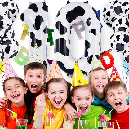 Cow Print Number 0 Balloon, Large 40 Inch Cow Number Birthday Balloons - Image 4