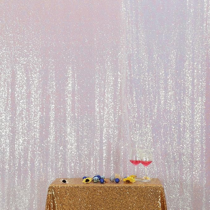 Poise3EHome 7FT x 7FT Iridescent Sequin Photography Backdrop Curtain - Image 8