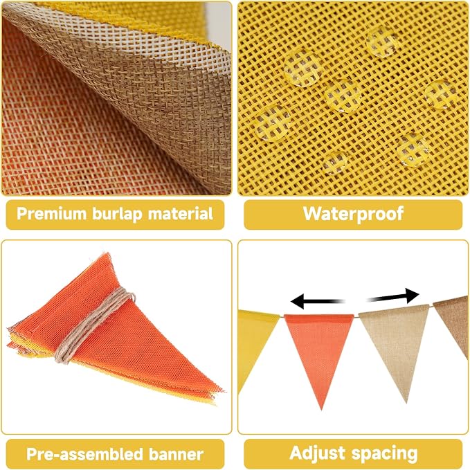G2PLUS Fall Banner, Pennant Banner and Triangle Flag Bunting, Farmhouse Style - Image 3
