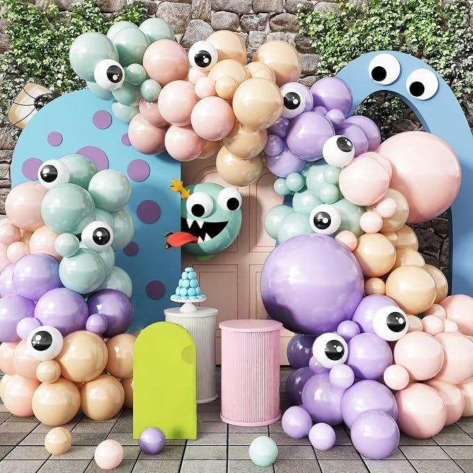 Monster Balloons Arch Kit, Pastel Green Pink Purple Balloon Garland Light Mint by Jobkoo