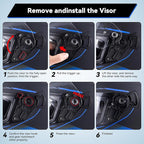 Full Face Motorcycle Helmets for Adult Men Women, DOT Approved Street Bike Racing Helmet Dual Visor Quick Release Buckle, Motorbike ADV Moped Helmet with Extra Clear Visor