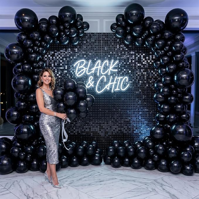 Black Balloons 50Pack 12 Inch Black Latex Party Balloons - Image 6