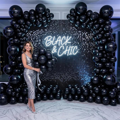 Black Balloons 50Pack 12 Inch Black Latex Party Balloons - Image 6