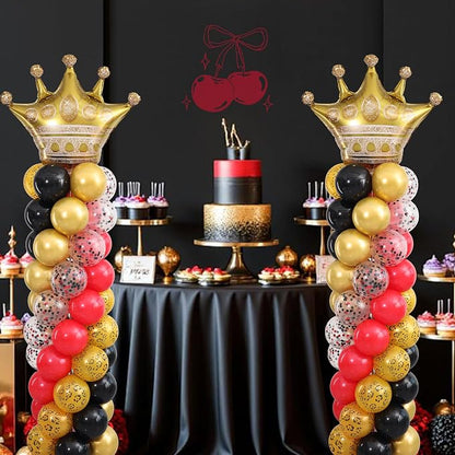 Red Black Gold Balloon Column Stand Kit Set of 2 - Image 2