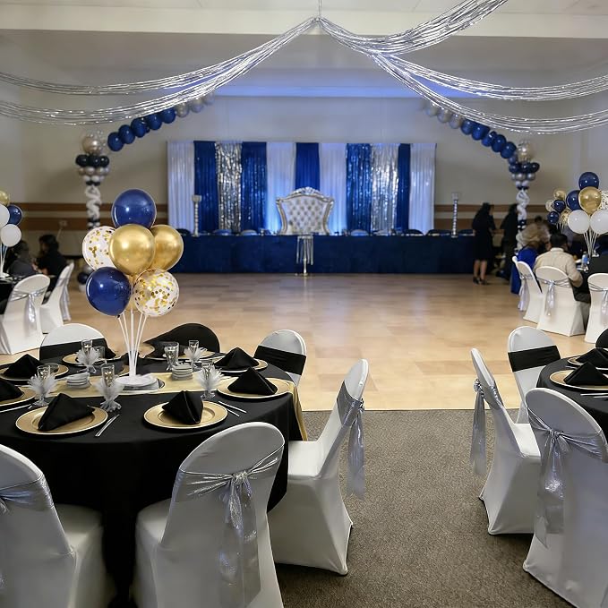4 Sets Navy Blue Gold Balloons Stand - Image 7