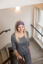 RiptGear Stretch Sport Headband for Women (Hippie Flower) — Made of Non-Slip Sweat Wicking Fabric — Great for Yoga, Running or The Gym — Soft Headband That Fits Most Head Sizes — (1-Pack)