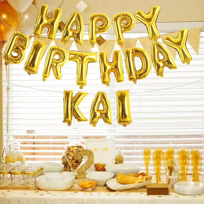 TONIFUL 65 Pcs 16 Inch Gold Happy Birthday Balloons and 2 Sets A-Z Foil Letters - Image 6