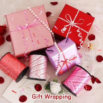 BEISHIDA Valentine Ribbon, Balloon String Printed I Love You 500 Yards - Image 4
