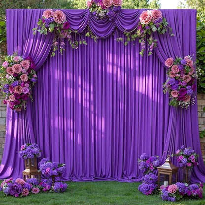 8 Panels Purple Backdrop Curtains - Image 9
