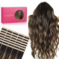 WENNALIFE Tape in Hair Extensions Human Hair, 40pcs 100g 20 inch Balayage Natural Black to Chestnut Brown Hair Extensions Real Human Hair Straight Tape in Extensions Invisible Human Hair Extensions