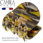 Camila Paris CP3273 French Hair Clip for Women, Small Handmade Mustard, Girls Hair Claw Clips Jaw Fashion Durable and Styling Hair Accessories for Women, Strong Hold No Slip Grip, Made in France