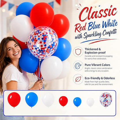 Red White Blue Balloon Arch, Patriotic Decorations - Image 9