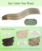 SURNEL Tape in Hair Extensions Balayage #3/8/22 Darker Brown to Ash Brown mixed Blonde Tape in Hair Extensions Human Hair 20 inch 20pcs 50g(#3/8/22-20)