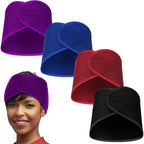 Haysandy Hairband, 4 Pieces Mesh Hair Wrap for Black Women - Adjustable Size Face Wash Makeup Hair Accessories Headbands (Black, Wine Red, Royal Blue, Dark Purple)