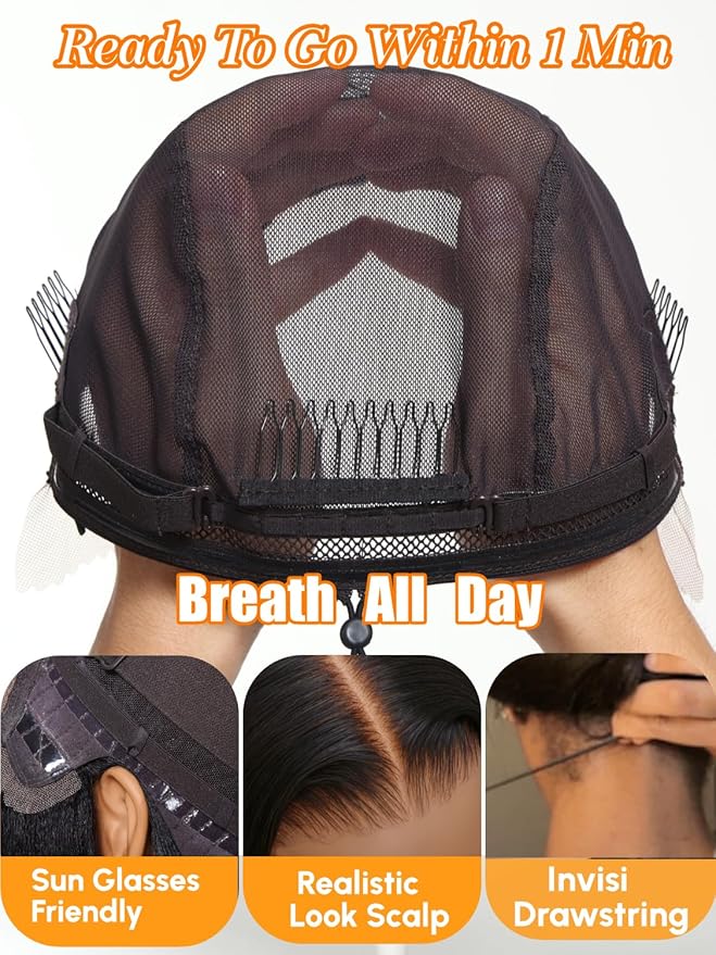 Julia Hair Golden Brown Highlight Water Wave and Jerry Curly Wig Mixed Curls 13X4 Lace Front Pre Everything Wigs Glueless Human Hair Lace Frontal with Invisi Drawstring Ready to Go 16 Inch