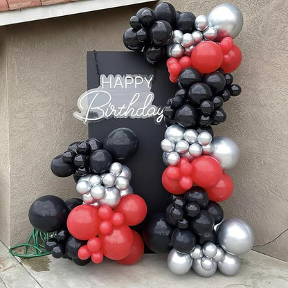 Red Black Silver Balloons - Image 4