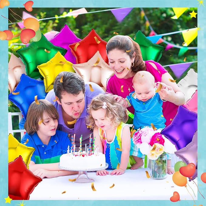 Raiten 100 Pcs 18 Inch Star Foil Balloons Large Helium Balloons Star Shaped - Image 6