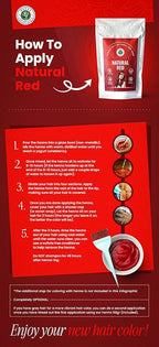 Natural Henna Hair Color Dye, 100% Pure Henna Powder for Hair Growth Organic (Natural Red, 100 Gr + Free 50 Gr.)
