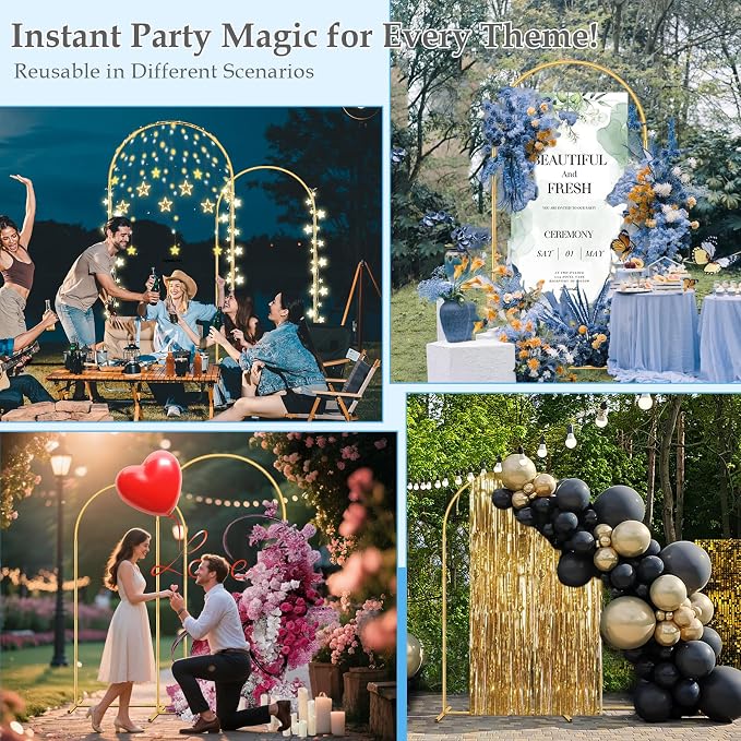 7.2FT 6FT Wedding Arch Backdrop Stand - Image 3