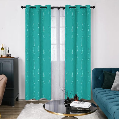 Deconovo Living Room Curtains 95 Inches Long, Thermal Insulated, Room Darkening - Image 2