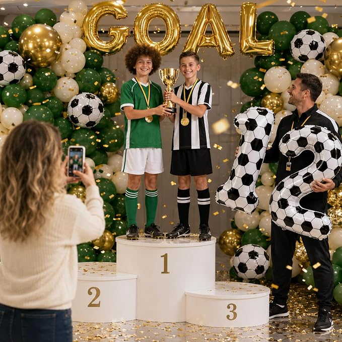 Big Soccer 12 Balloons, 9th Birthday Decorations - Image 7