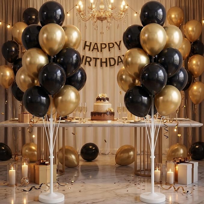 Black Gold Balloon Column Kit - Image 8
