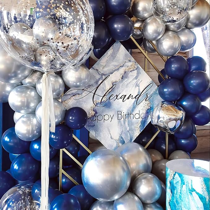 PartyWoo Navy Blue Balloons 50pcs Dark Blue Helium Latex Balloons 12 Inch | - Image 3