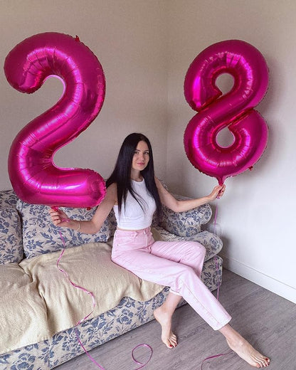 Hot Pink Number 8 Balloon 40 Inch, 8th Birthday Decorations Men Women | Foil - Image 4