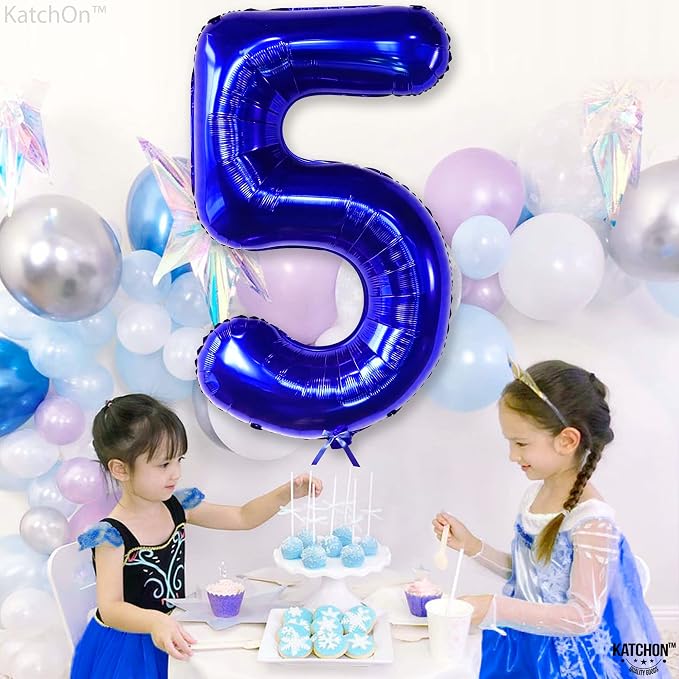 KatchOn Navy Blue Number 5 Balloon 40 Inch | 5th Birthday Decorations - Image 6