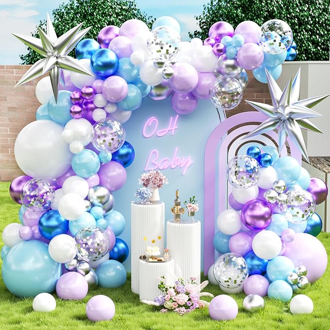 KARLURE Purple and Blue Balloon Arch Kit - Image 5