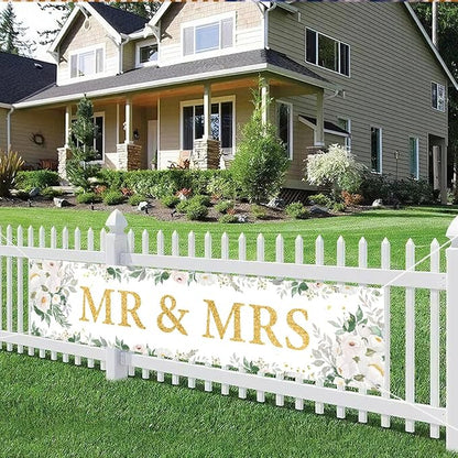 Mr And Mrs Wedding Decor Banner Decorations Party Hanging Sign | Reusable - Image 6