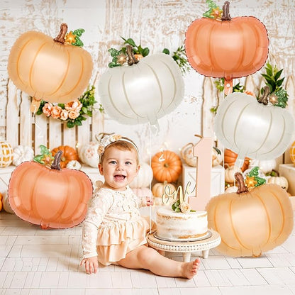 Little Pumpkin Foil Balloon Set 6 Pcs 21 Inch Friendsgiving | Six 21-inch - Image 7