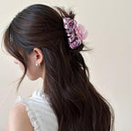 Pink Leaf Hair Claw Clip 3.5 Inch Strong Grip Hair Clip French Design Women Girls Hair Styling Accessories for Thick Thin Hair