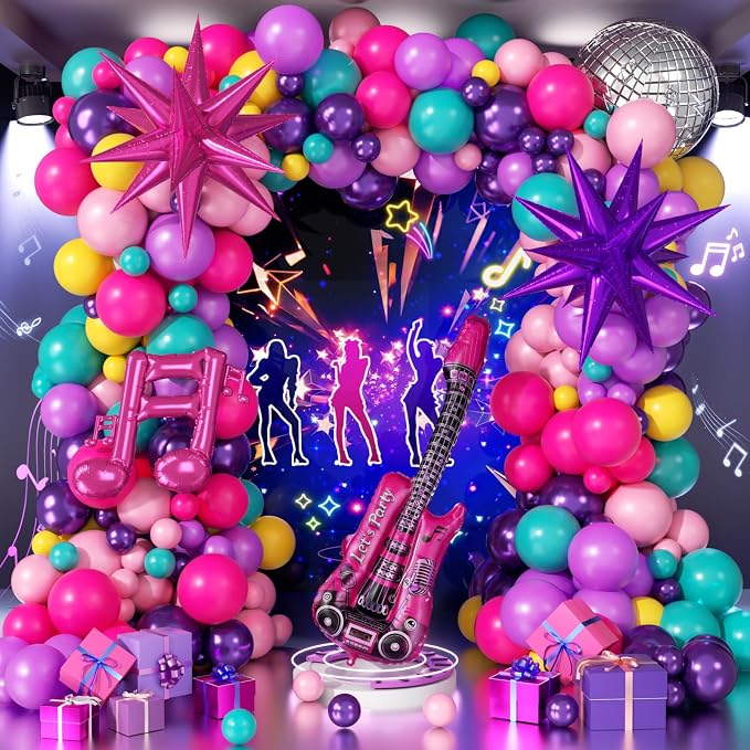143pcs Pink and Purple Balloon Arch Kit by GIZIUXNE