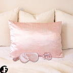 Satin Pillowcase Gift Set for Women – Pink Leopard, Silky Soft, Reduces Frizz | Includes Satin Eye Mask & Scrunchie | for Curly Hair, Sensitive Skin | Gift for Mom, Daughter, Girlfriend