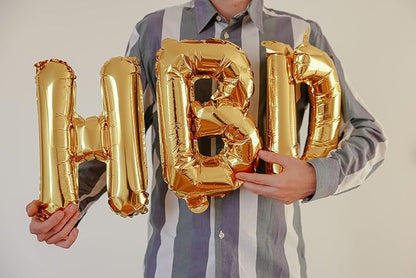 52Pcs 16 Inch Gold Letter Balloons, Reusable Shiny A-Z Foil Balloon Letters | - Image 6
