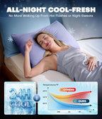 Ultra-Chill Cooling Pillowcase Set of 2 for Hot Sleepers, Softer Than Silk Pillow Cases for Protecting Hair & Skin, Breathable Bed Pillow Covers w/Zipper, Gifts for Women & Men(Purple, Queen)