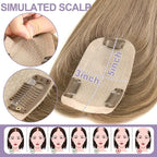 Toppers Hair Pieces for Women #TAC, 3x5 Inch Injected Silk Base 12 Inch Length 130% Density Real Human Hair Toppers