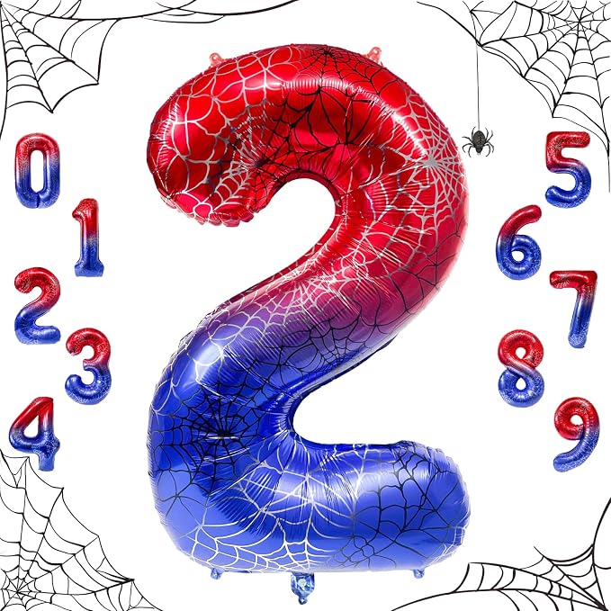 40 Inch Spider Number 2 Foil Balloons by TNCDJKPA