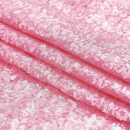 Sugargirl Matte Pink Sequin Backdrop Curtain 4 Panels 2FTx8FT Glitter Pink - Image 9