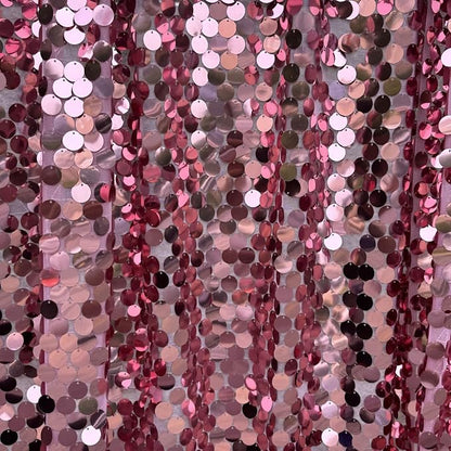 Rose Pink Large Sequin Backdrop, 4x10 Ft, 2 Panels | Large 18mm Sequins - Image 5