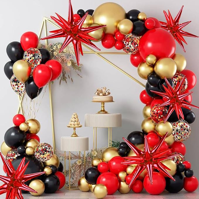 8 Pcs Red Star Balloons, 27/22 inch One-Piece Explosion Balloons Aluminum Foil - Image 6