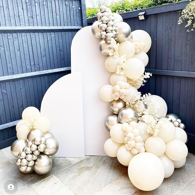 Voircoloria 90pcs White Sand Balloons Garland Arch Kit, 18 12 10 5 Inch | - Image 4